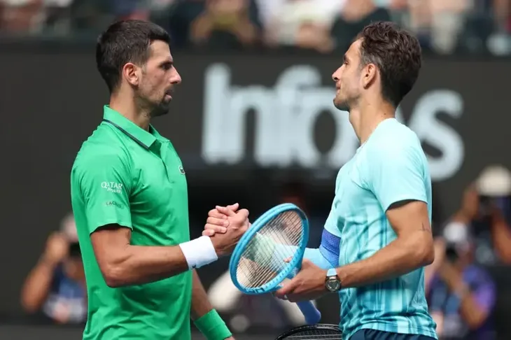 Australian Open Lorenzo Musetti Novak Dokovic Getty Images