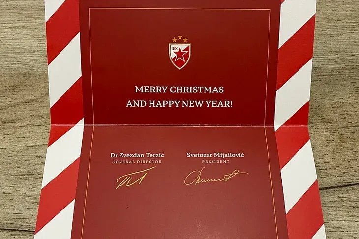 Cestitka Crvene zvezde povodom praznika FK Sloboda Tuzla