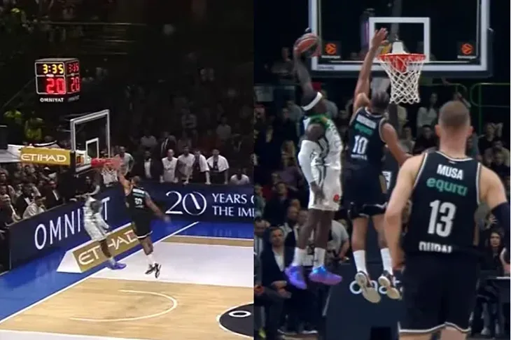 Dubai BC Panathinaikos B C Kendrick Nunn zakucavanje