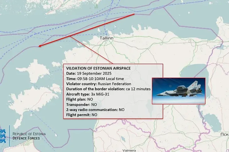 Estonci objavili mapu leta ruskih borbenih aviona