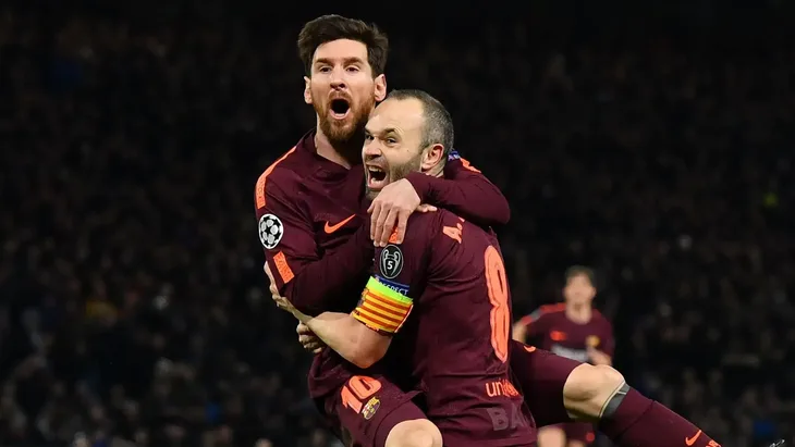 Andres Iniesta i lionel messi