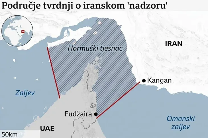 Uae i sad iran mapa