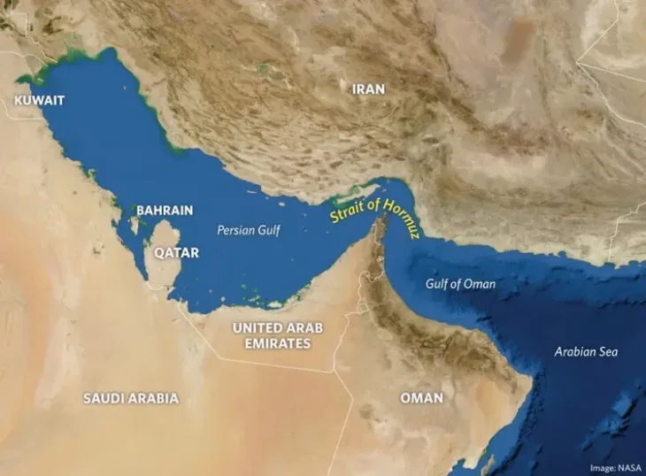 Oman hormuski moreuz mapa