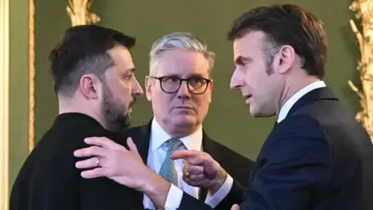 Keir Stamer Volodimir Zelenski Emanuel Macron
