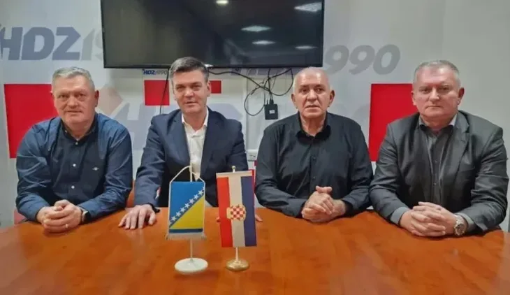 Lideri cetiri stranke na sastanku u Mostaru HDZ 1990
