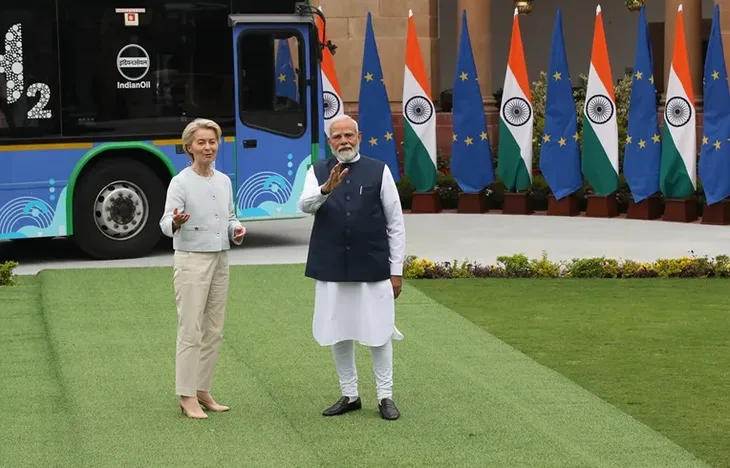 Narendra Modi s liderima Evropske unije u Indiji