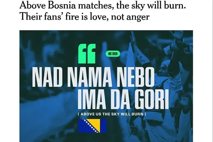New York Times najavljuje invaziju navijaca Bi H na Svjetsko prvenstvo sp 2026