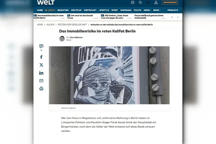 Njemacki Welt u islamofobnom pohodu na Berlin