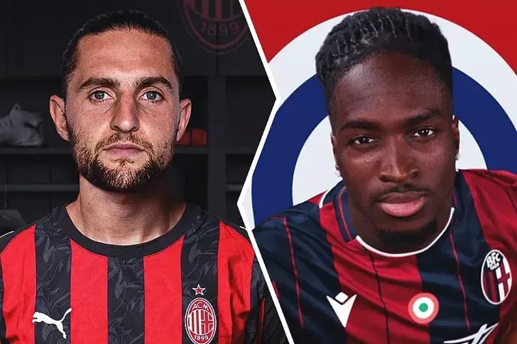 Serie A AC Milan Bologna Adrien Rabiot Jonathan Rowe