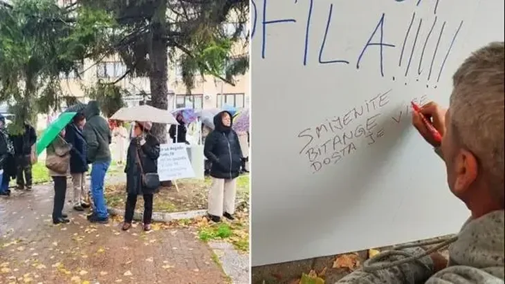 Tuzla Gradani protestuju ispred Uprave policije trazeci ostavke nadleznih