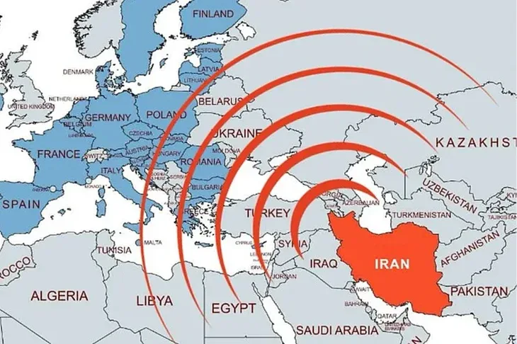 Mapa dometa iranskih raketa