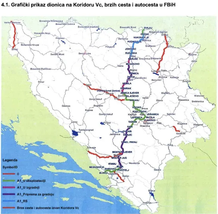 Mapa koridor 5c Bi H dionice autoputa copy