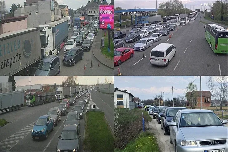 Guzve na brojnim granicnim prijelazima na izlazu u Bi H i izlazu iz zemlje