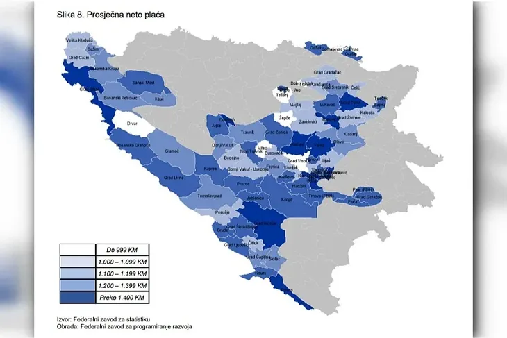 Visina plata sirom F Bi H  prosječna plata
