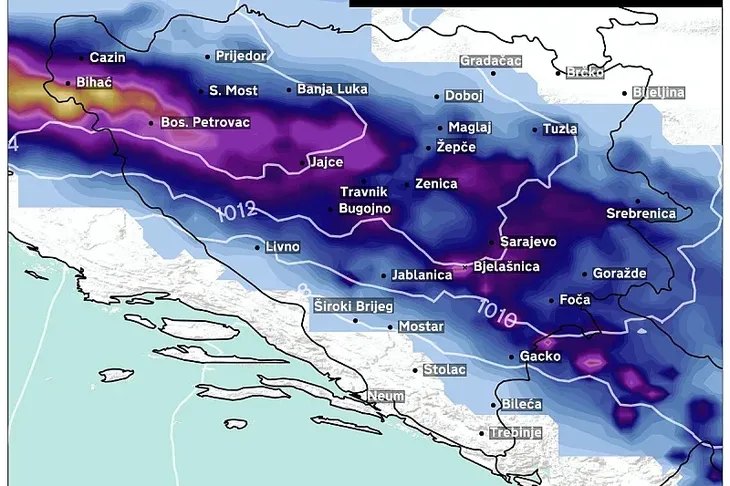 Vremenska prognoza snijeg u Bi H