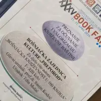 Nagrada koju su dobili na sajmu knjige. BZK Preporod