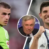 Andriy Lunin Carlo Ancelotti Thibaut Courtois