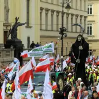 poljska  poljoprovrednici u protestu
