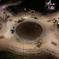 Kružni tok u izgradnji na ilidžanskoj dionici saobraćajnice M17 (Foto: Općina Ilidža)