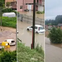 Usk zbog poplava voda prekrila puteve i sel