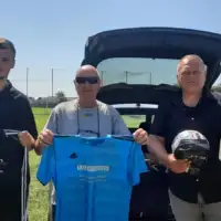 Otac  i  sin sa predsjednikom NK "Podgrmeč"