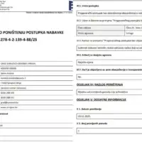Docek nove godine Treci put ponisten tender