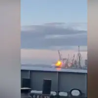 Snimak ruskog drona koji napada turski brod u luci Odesa