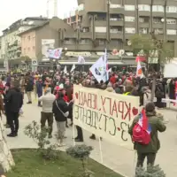 Blokada pazar centar grada protest