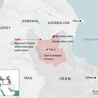 Iran helikopterska nesreća Ebrahim Raisi karta