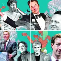 Sam Altman Elon Musk Peter Thiel Mark Zuckerberg Larry Page Sergey Brin i Larry Ellison
