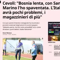 Roberto Cevoli Bosna je spora uplasio sam ih sa San Marinom nosaci opreme ce imati vise problema od igraca naslov je Gazzette dello Sport