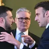 Keir Stamer Volodimir Zelenski Emanuel Macron