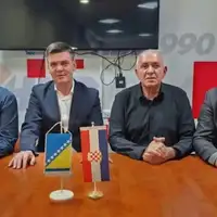 Lideri cetiri stranke na sastanku u Mostaru HDZ 1990
