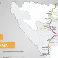 Mapa projekata JP Autoceste F Bi H na Koridoru 5 C