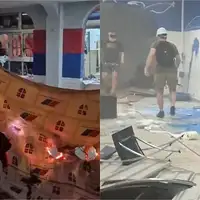 Novi Sad protesti u Srbiji Potpuno demoliranje prostorija SNS-a u Novom Sadu