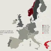 Rast bogatstva u Evropi od 2008 godine