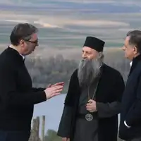 aleksandar Vucic patrijah Porfirije i milorad Dodik