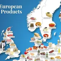 mapa najboljih namirnica po zemljama Evrope