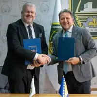 Nacelnik Opcine Vogosca Migdad Hasanovic i rezidentni predstavnik UNDP a Renaud Meyer