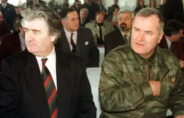 Ratni zločinci Radovan Karadžić i Ratko Mladić. Platforma X