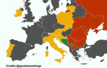 KARTA EVROPE PREMA ZASTUPLJENOSTI RELIGIJA