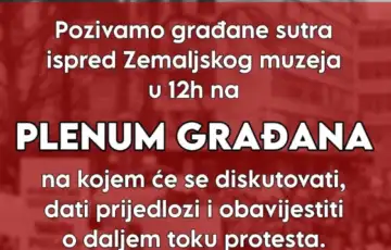 Plenum gradana ispred Zemaljskog muzeja protesti tramvajska nesreća