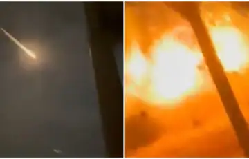 Snimak udara iranske balisticke rakete na americku bazu u Saudijskoj Arabiji