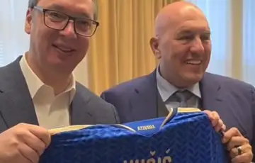 Aleksandar vucic italijanski ministar odbrane Guido Crosetto dres italije