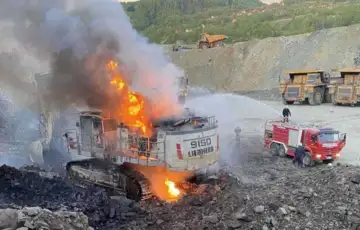 RITE Ugljevik zapalio se jedini bager u funkciji Foto: Capital