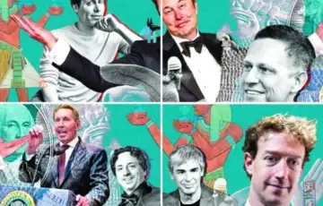 Sam Altman Elon Musk Peter Thiel Mark Zuckerberg Larry Page Sergey Brin i Larry Ellison