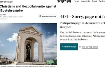 Britanski Telegraph objavio pa povukao clanak Krscani i Hezbolah ujedinjeni protiv Epsteinovog carstva