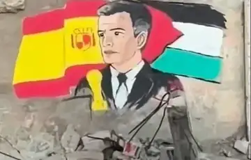 Pedro Sanchez 07  Djevojcica u Gazi naslikala mural s likom spanskog premijera