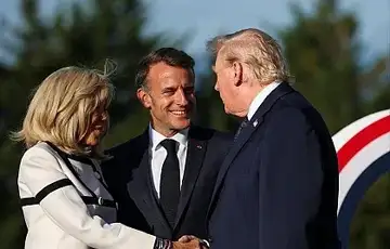 Donald Trump Emmanuel Macron Brigitte Macron