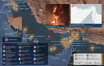 Hormuski moreuz Lokacije na kojima su do sada gađani tankeri i transportni brodovi (Foto: Telegram)
